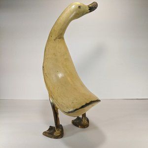Smith & Hawken Yellow Wooden Duck Folk Art